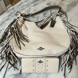 Coach Fringe Nomad Purse - Pebble Leather